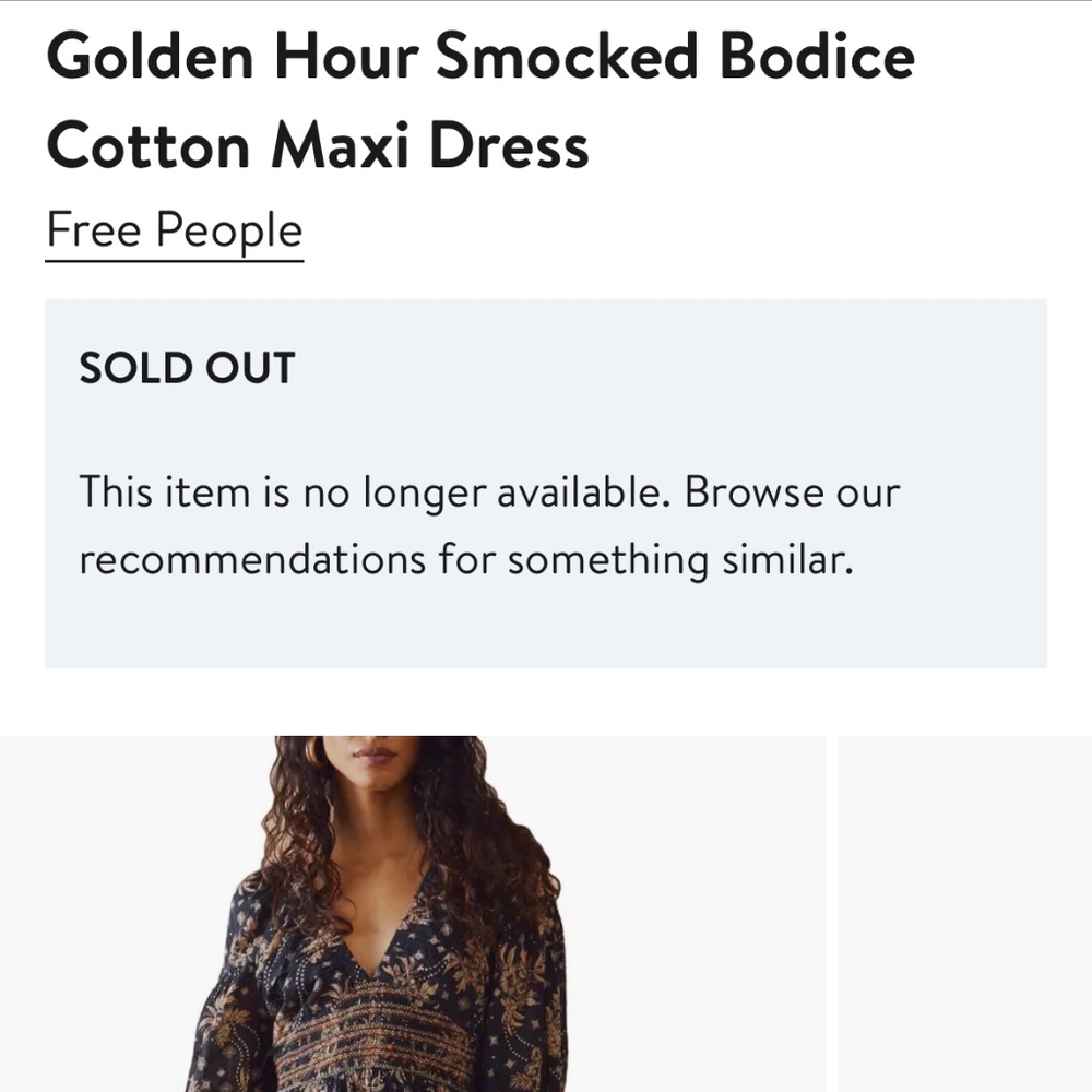 Free People Golden Hour Smocked Bodice Cotton Maxi Dress